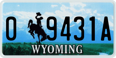WY license plate 09431A