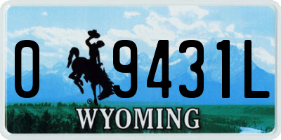 WY license plate 09431L