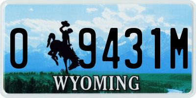 WY license plate 09431M