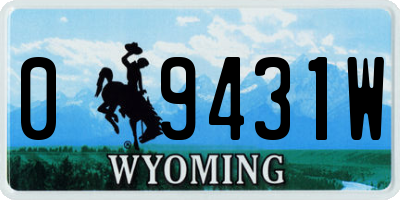 WY license plate 09431W