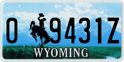 WY license plate 09431Z