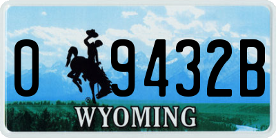WY license plate 09432B