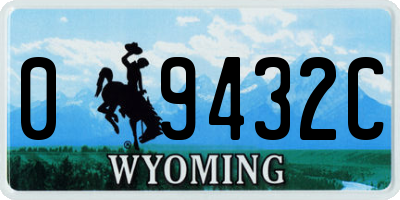 WY license plate 09432C