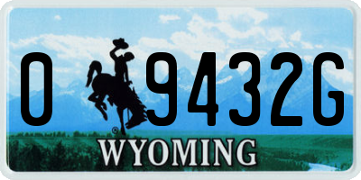 WY license plate 09432G