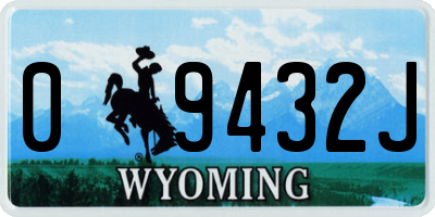 WY license plate 09432J