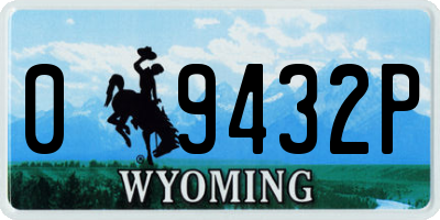 WY license plate 09432P