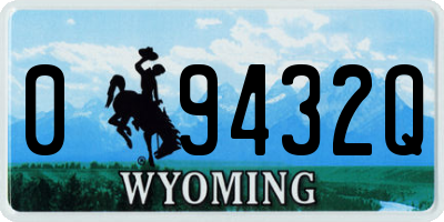WY license plate 09432Q