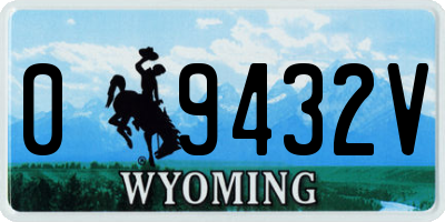 WY license plate 09432V