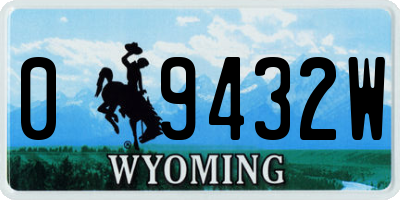 WY license plate 09432W