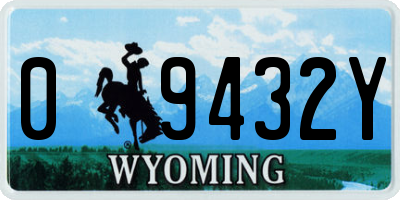 WY license plate 09432Y