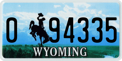WY license plate 094335