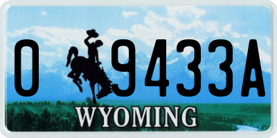 WY license plate 09433A