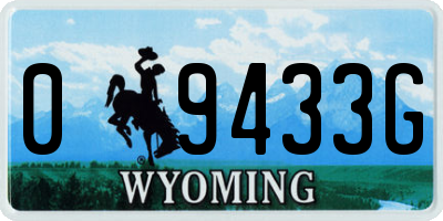WY license plate 09433G