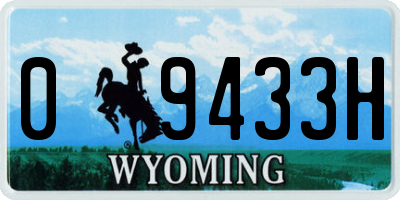 WY license plate 09433H