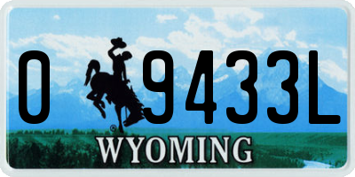 WY license plate 09433L