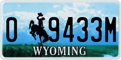 WY license plate 09433M