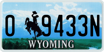 WY license plate 09433N
