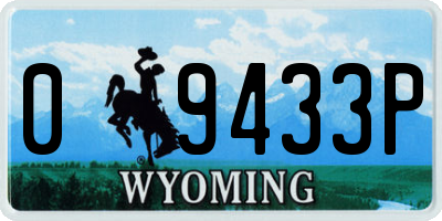 WY license plate 09433P