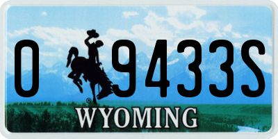 WY license plate 09433S