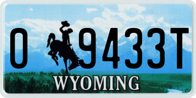 WY license plate 09433T