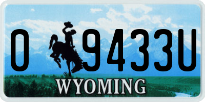 WY license plate 09433U