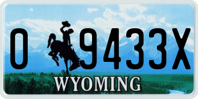WY license plate 09433X