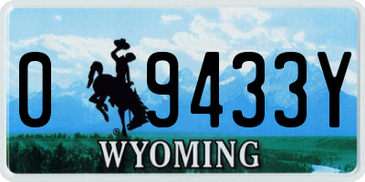 WY license plate 09433Y