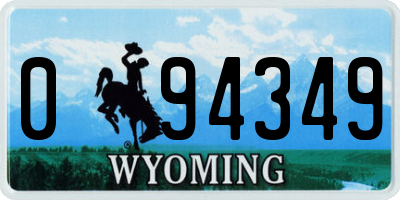 WY license plate 094349
