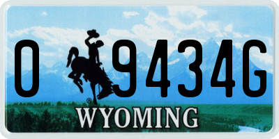 WY license plate 09434G