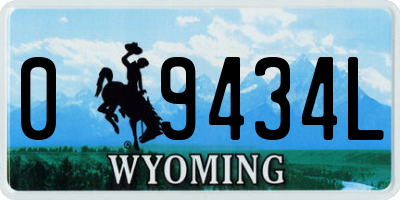 WY license plate 09434L