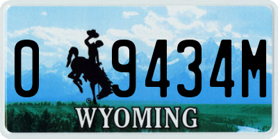 WY license plate 09434M
