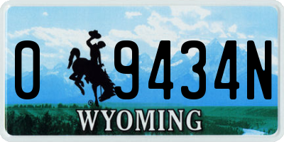 WY license plate 09434N