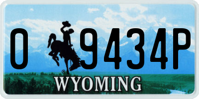 WY license plate 09434P