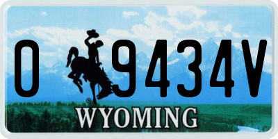 WY license plate 09434V