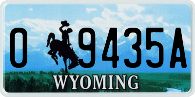 WY license plate 09435A