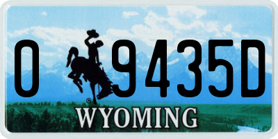 WY license plate 09435D