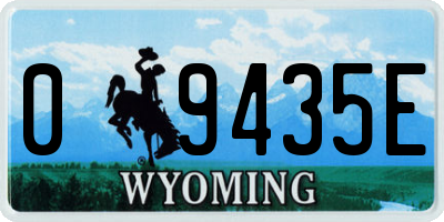 WY license plate 09435E