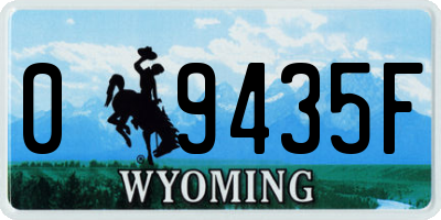 WY license plate 09435F