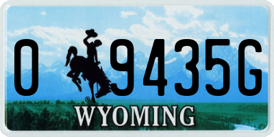WY license plate 09435G