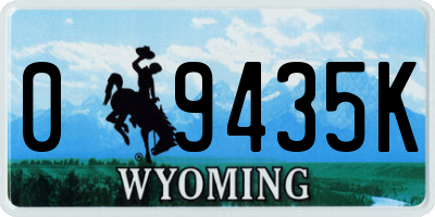 WY license plate 09435K
