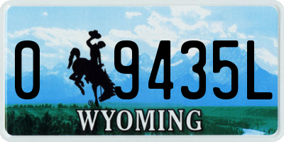 WY license plate 09435L