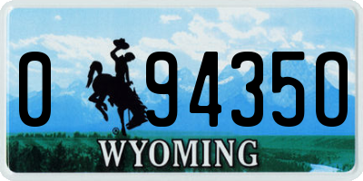 WY license plate 09435O