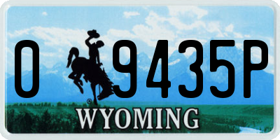WY license plate 09435P