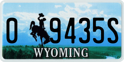 WY license plate 09435S