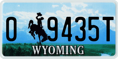 WY license plate 09435T