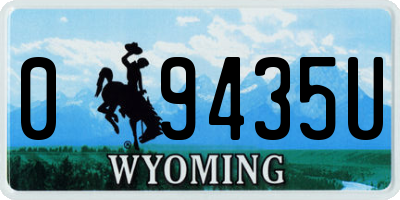 WY license plate 09435U