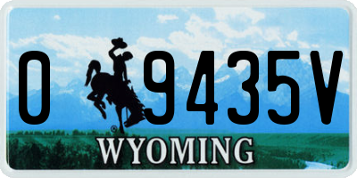 WY license plate 09435V