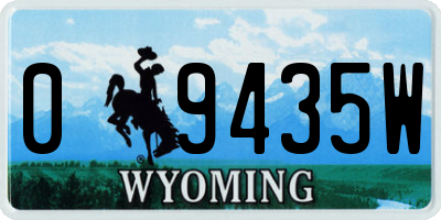 WY license plate 09435W