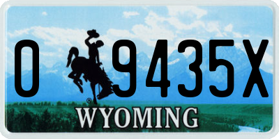 WY license plate 09435X