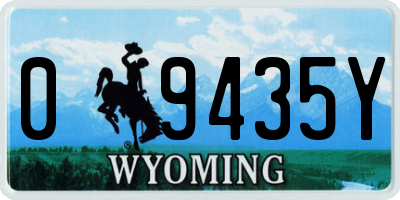 WY license plate 09435Y